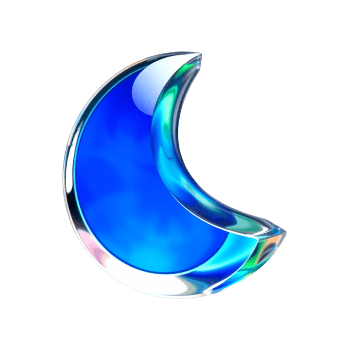3D moon icon
