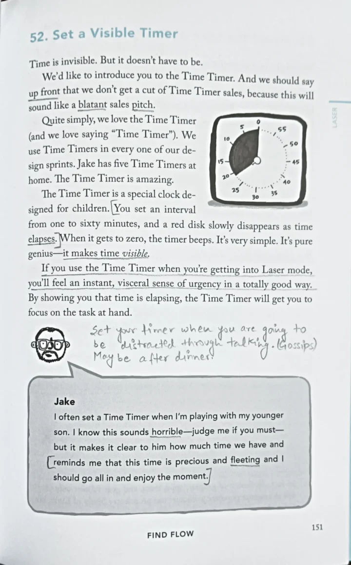 make time book notes